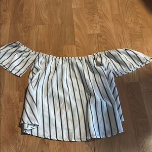 Striped Off-Shoulder Women's Top